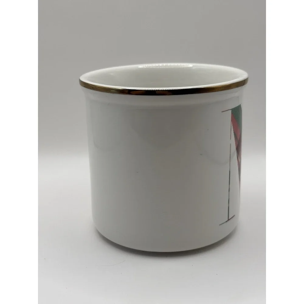 Pottery Barn Stewart Plaid Initial Mug 